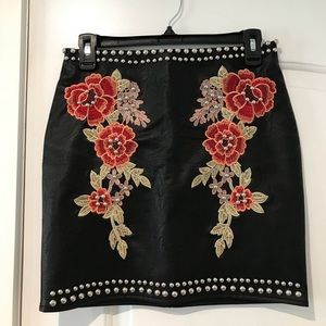 Beautiful leather floral skirt